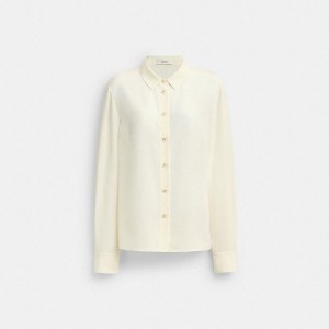 COACH® Blouse Women Shirt White | QWUL34169