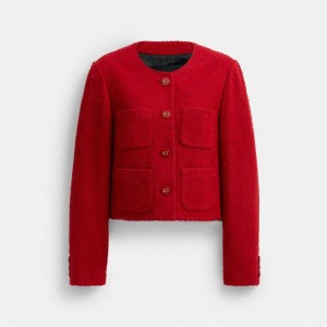 COACH® Boucle Women Jacket Red | LEBI63475