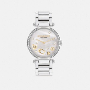 COACH® Cary, 34 Mm Women Watches Silver | ILAO54093