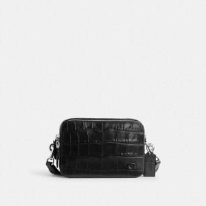 COACH® Charter 19 Men Crossbody Bag Black | CJMY76532