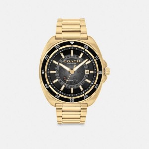 COACH® Charter Automatic, 44 Mm Men Watches Gold | DNZB19687