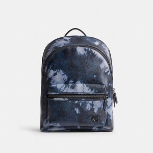 COACH® Charter With Tie Dye Print Men Backpack Navy | NKTP12365