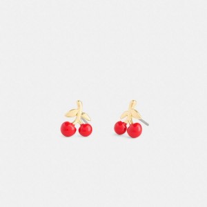 COACH® Cherry Stud Earrings Women Jewelry Red | MLSZ46302