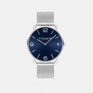 COACH® Elliot, 41 Mm Men Watches Silver | HSQX16290