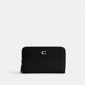 COACH® Essential Medium Zip Around Women Wallet Black | WQGD02415