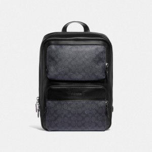 COACH® Gotham In Signature Canvas Men Backpack Grey | CESI39152