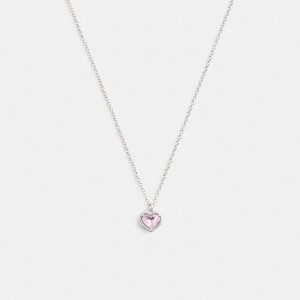 COACH® Halo Heart Pendant Necklace Women Jewelry Silver | ZIYM15689