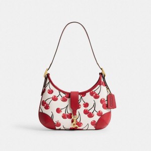 COACH® Hamptons With Cherry Print Women Hobo Bag Red | ZFXR18305