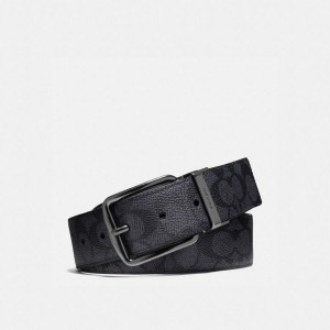 COACH® Harness Buckle Cut To Size Reversible, 38 Mm Men Belts Grey | AYCD64901