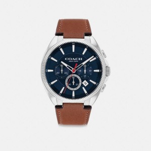 COACH® Jackson, 45 Mm Men Watches Brown | KHXP06519