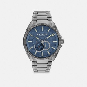 COACH® Jackson Automatic, 45 Mm Men Watches Silver | CNGM02948