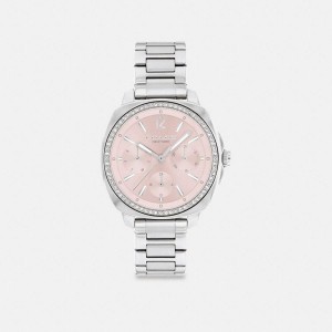COACH® Kitt Chronograph, 34 Mm Women Watches Silver | TRGP37954