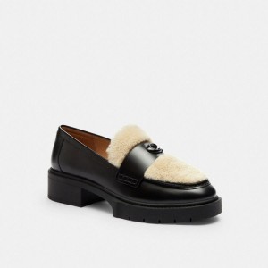 COACH® Leah Women Loafers Black | PBAW83461