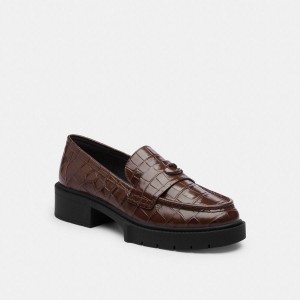 COACH® Leah Women Loafers Brown | EUPO93254