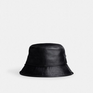 COACH® Leather Bucket Men Hat Black | BFRK58604