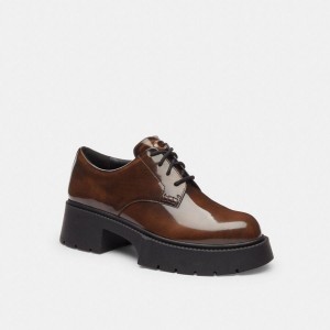 COACH® Lyla Platform Derby Women Loafers Brown | WYDG26780