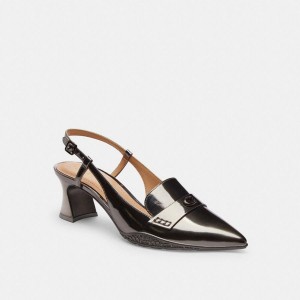 COACH® Nikola Hybrid Slingback Women Pumps Silver | MRFQ61508