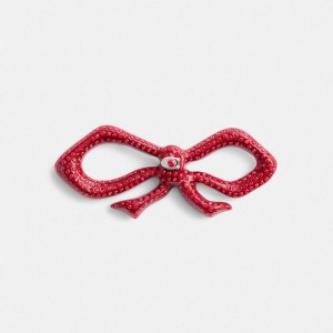 COACH® Pavé Bow Barrette Women Jewelry Red | DUIP60395