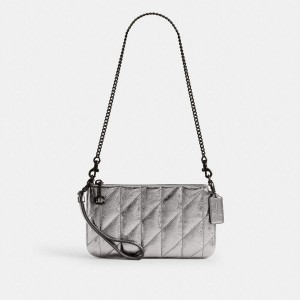 COACH® Pouch With Quilting Women Crossbody Bag Silver | IXUT61827
