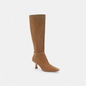 COACH® Raquel Extended Calf Women Boots Brown | UTFS27385
