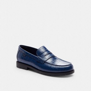 COACH® Reagan Men Loafers Blue | CJLY67508