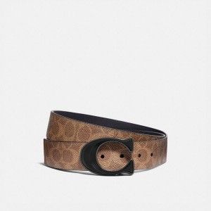 COACH® Signature Buckle Cut To Size Reversible, 38 Mm Men Belts Brown | VXBA96421