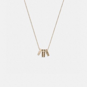 COACH® Signature Enamel Necklace Women Jewelry Gold | AHQF39028