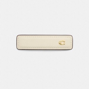 COACH® Signature Leather Barrette Women Jewelry White | KABW02187