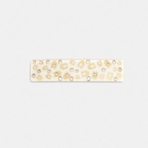 COACH® Signature Resin Wide Hair Barrette Women Jewelry Gold | TYUR20816