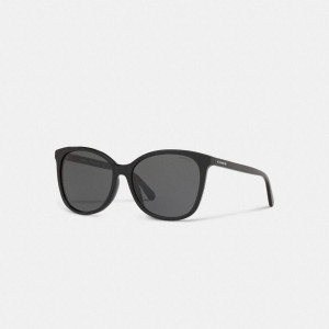 COACH® Signature Workmark Square Women Sunglasses Black | XALG93762