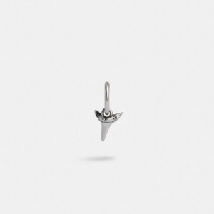 COACH® Sterling Shark Tooth Single Huggie Earring Men Jewelry Silver | MGCV38527