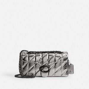 COACH® Tabby 26 With Quilting Women Shoulder Bag Silver | LFKV47256