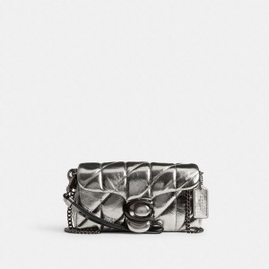 COACH® Tabby Crossbody Wristlet With Quilting Women Clutch Bags Silver | PLSH91047