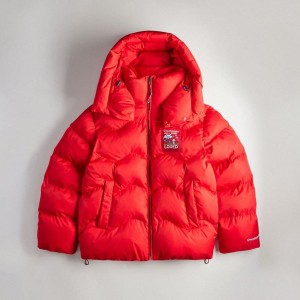 COACH® Topia Loop Puffer Women Jacket Red | BGIC28307