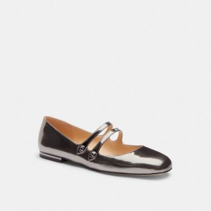 COACH® Winley Mary Jane Women Loafers Silver | TLFV97425