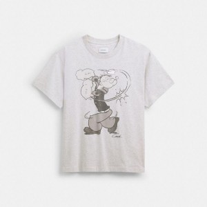 COACH® X Popeye Women T-Shirt White | AZVK12486