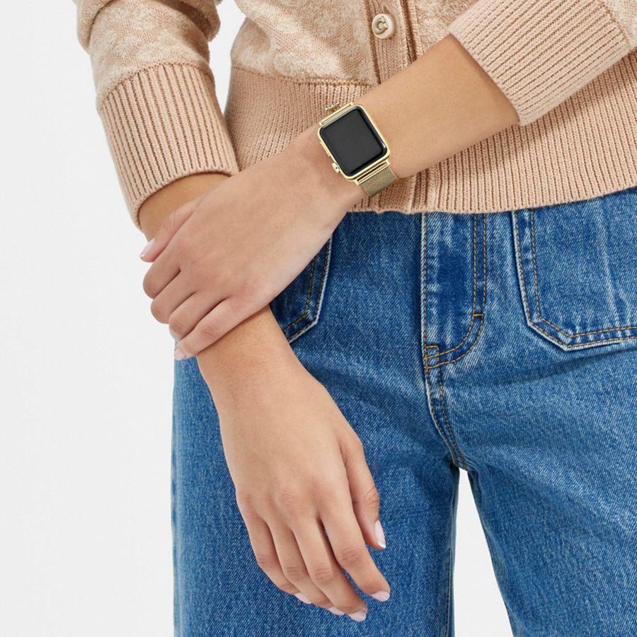 COACH® Apple® Strap, 38 Mm, 40 Mm And 41 Mm Men Watches Gold | KPRB05398