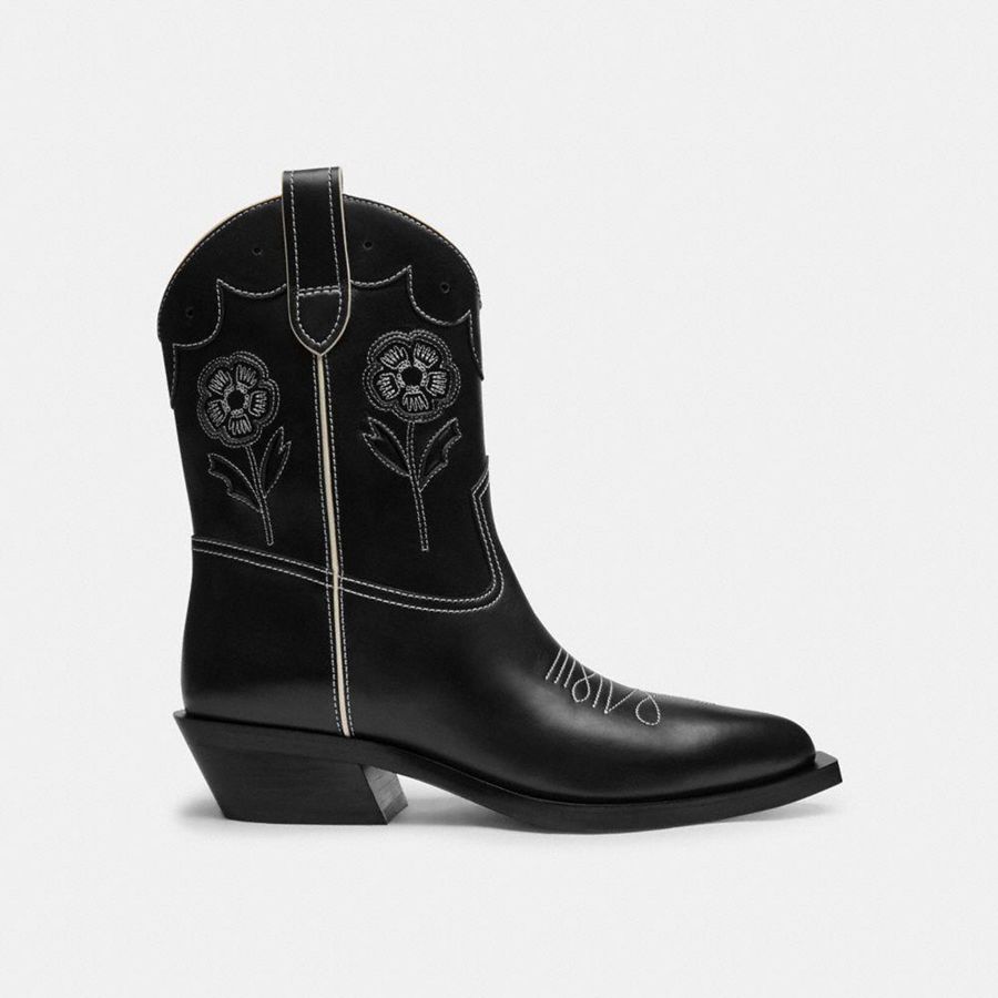 COACH® Aria Cowboy Women Boots Black | NHRY14208