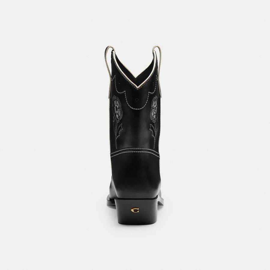 COACH® Aria Cowboy Women Boots Black | NHRY14208