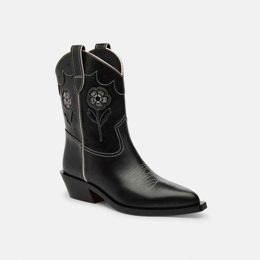 COACH® Aria Cowboy Women Boots Black | NHRY14208