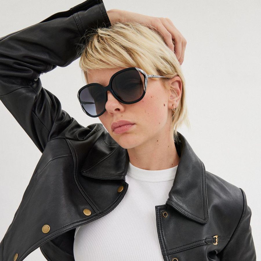 COACH® Bandit Oversized Square Women Sunglasses Black | YMNE52340