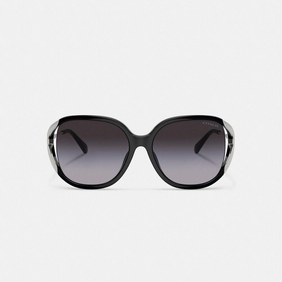 COACH® Bandit Oversized Square Women Sunglasses Black | YMNE52340