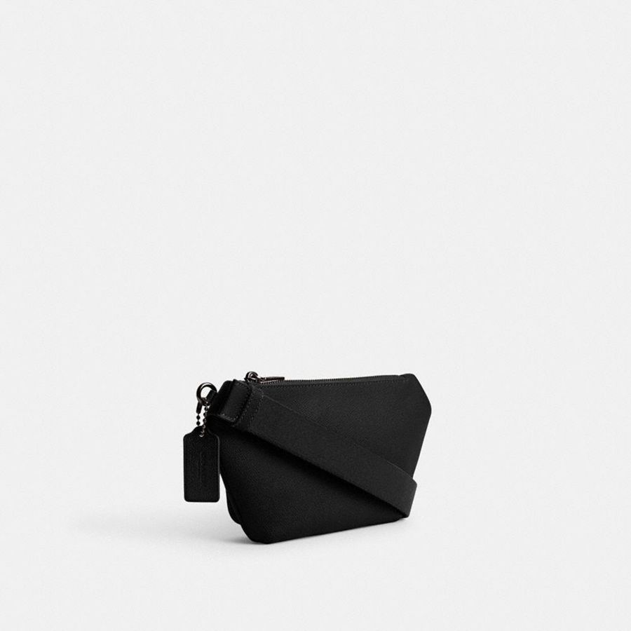 COACH® Belt Bag With Signature Canvas Interior Detail Women Belt Bags Black | LAFW63142