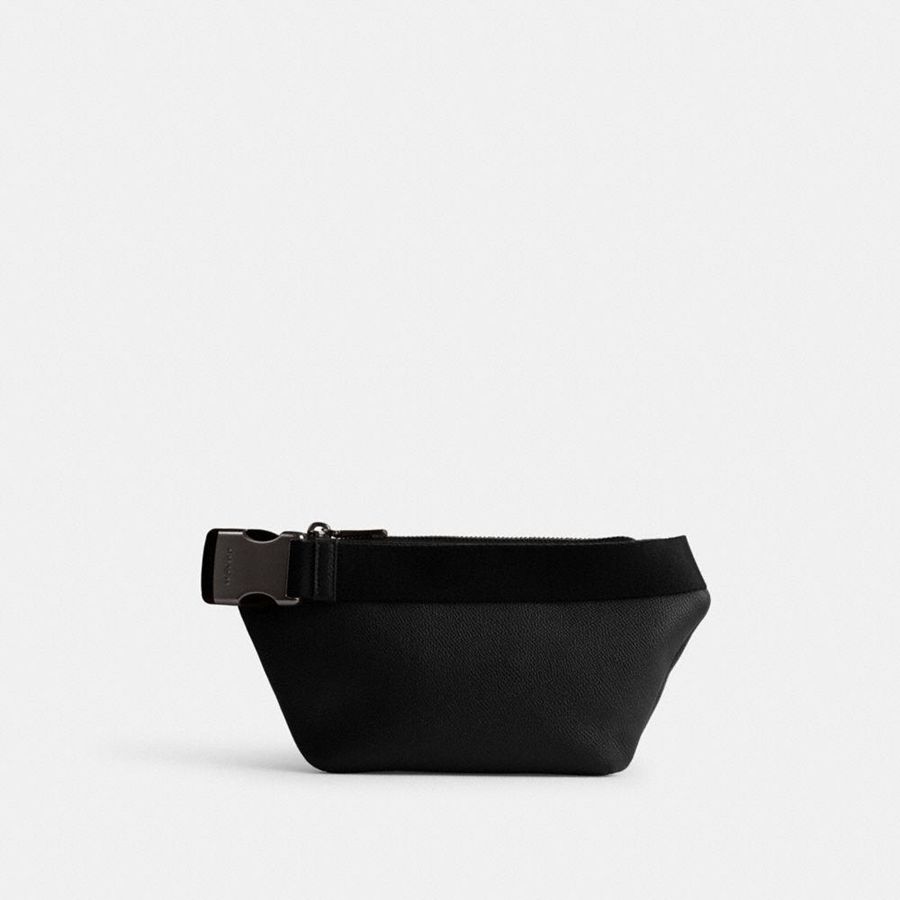 COACH® Belt Bag With Signature Canvas Interior Detail Women Belt Bags Black | LAFW63142