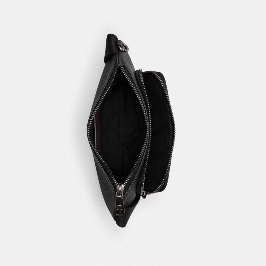 COACH® Belt Bag With Signature Canvas Interior Detail Women Belt Bags Black | LAFW63142