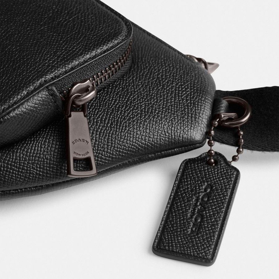 COACH® Belt Bag With Signature Canvas Interior Detail Women Belt Bags Black | LAFW63142