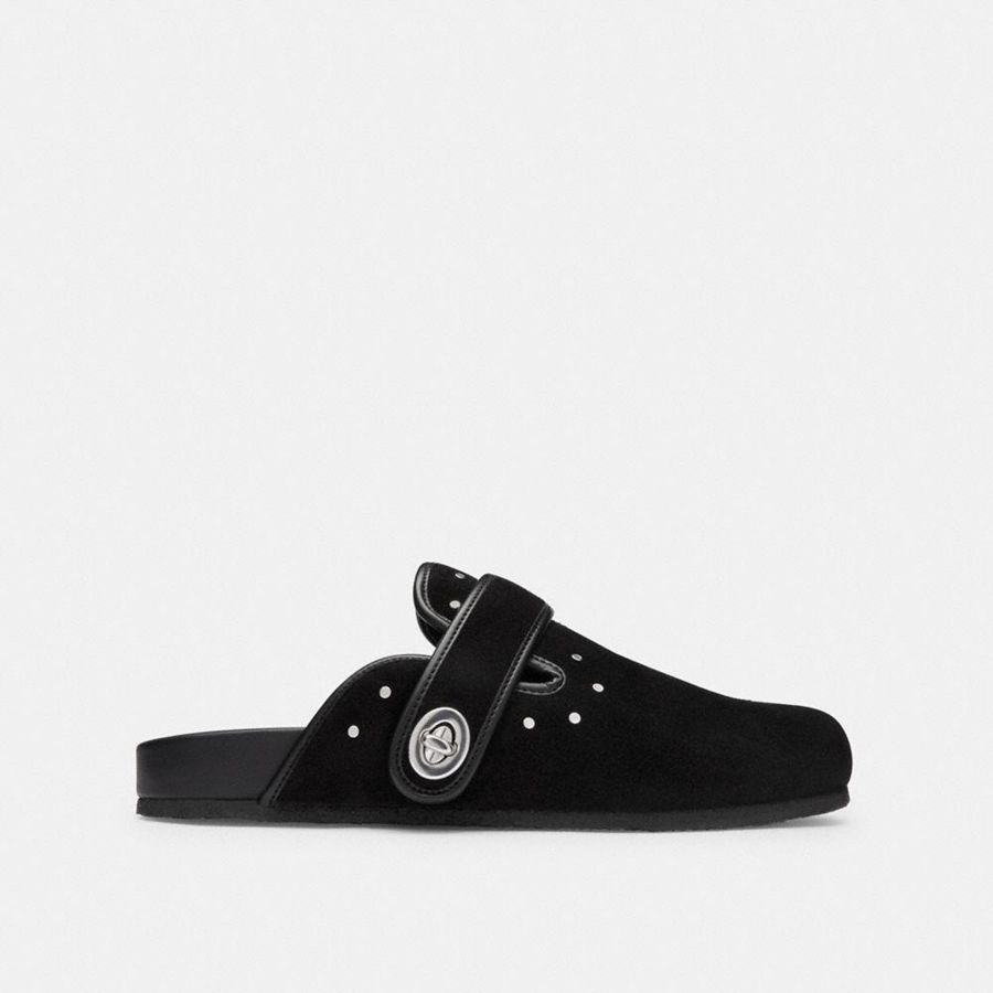 COACH® Blake Clog With Rivets Women Loafers Black | YTSE20576