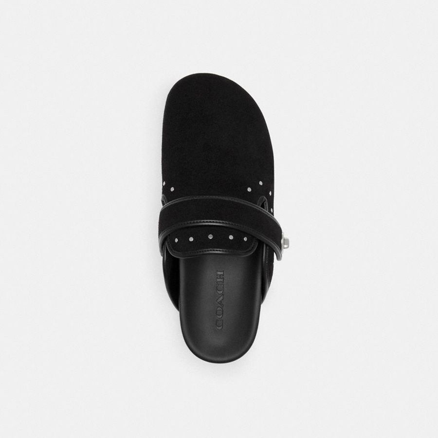 COACH® Blake Clog With Rivets Women Loafers Black | YTSE20576