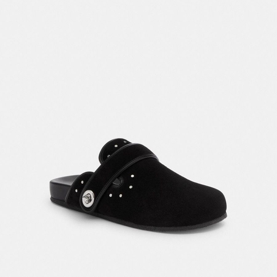 COACH® Blake Clog With Rivets Women Loafers Black | YTSE20576