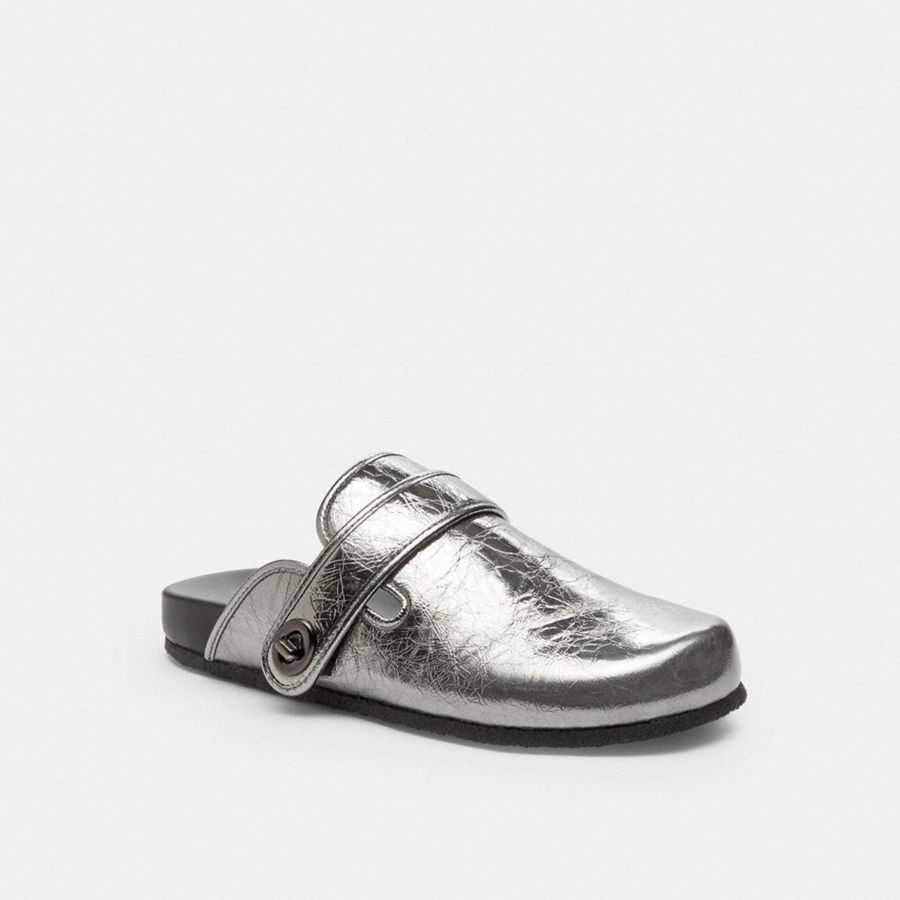 COACH® Blake Clog Women Loafers Silver | SDGX30819